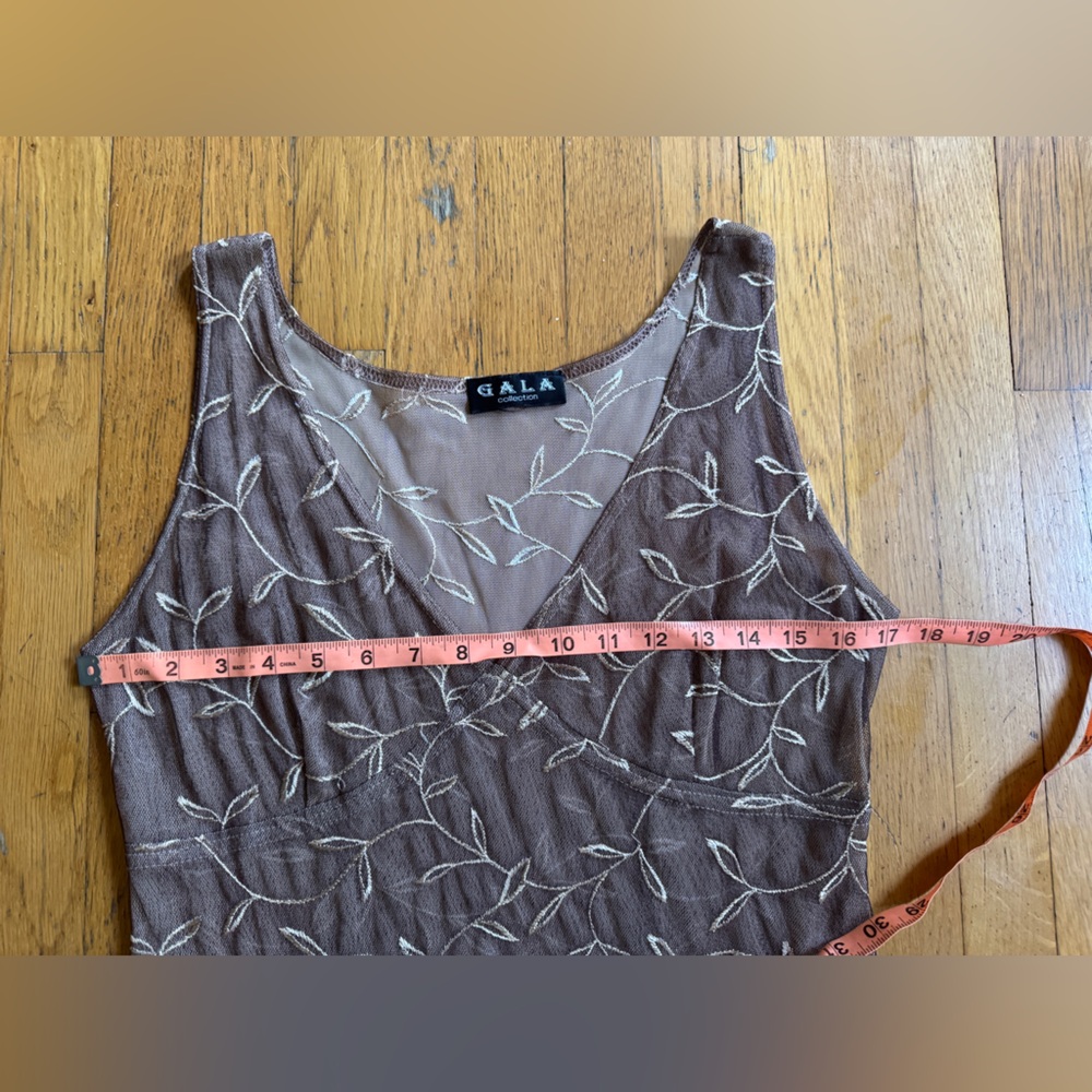 Y2K Vintage Sheer Leaf Mesh Dress - Picture 3 of 6